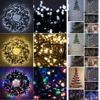 Luci di Natale Natalizie per albero con cavo verde e luci 180 led da 9 Mt IP44 - Immagine 1 di 3