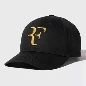 UNIQLO Roger Federer Commemorative RF Tennis Hat Cap Strap Black Gold Limited Ed - Picture 1 of 5