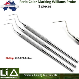 X3 Periodontal William Dentist Depth Measuring Probe Color Marking William Probe - Picture 1 of 5