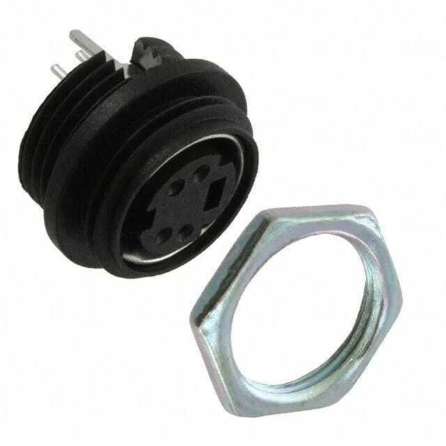 CONN RCPT FMALE MINI DIN 4P SLDR - Image 1 of 1