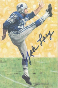 Yale Lary Autographed Detroit Lions Goal Line Art Glac Blue N/O 12079 - Picture 1 of 1