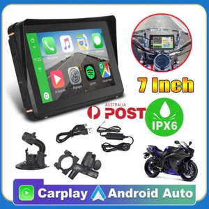 7"Touch Screen Portable Motorcycle GPS Navigator Carplay Android Auto Waterproof - Picture 1 of 11