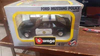 BURAGO BBURAGO 0185 1/25  FORD MUSTANG POLICE BOX VINTAGE - Immagine 1 di 4