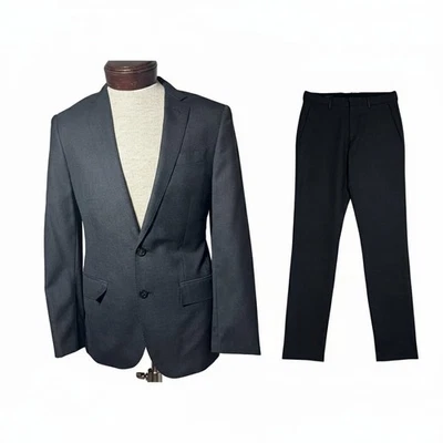 J. Crew Loro Piana Wool Suit Charcoal Grey Super 120's Slim Fit 36S Pants 28x31 - Image 1 of 4