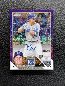 Brewer Hicklen RC 2023 Topps Chrome Purple Speckle Auto /299 SP KC Royals - Picture 1 of 2