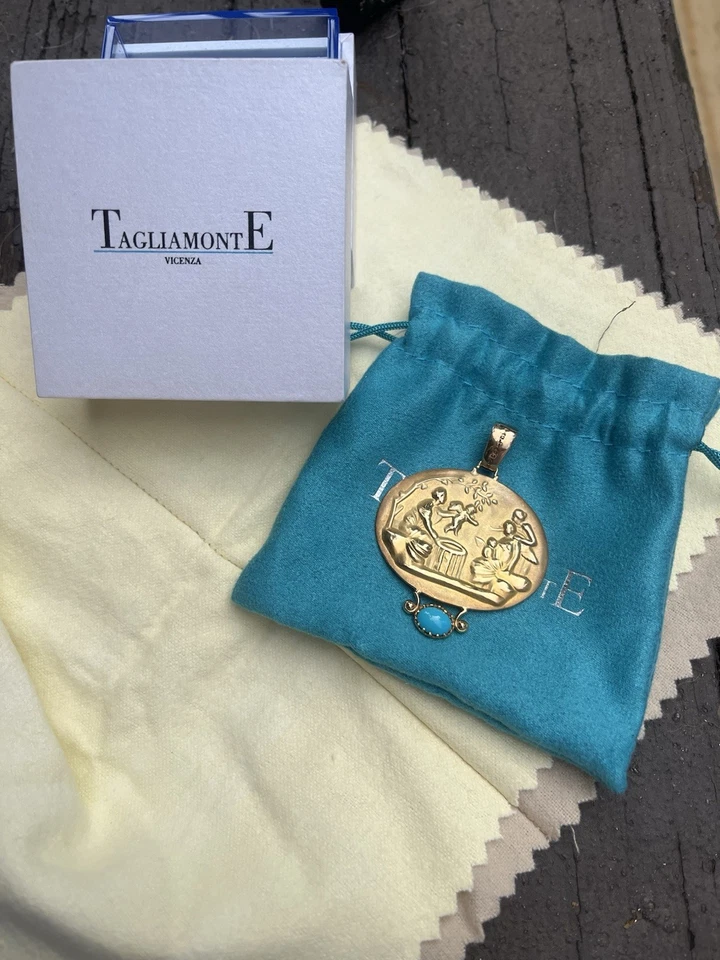 COLGANTE MADRE TAGLIAMONTE ORO 18K-TURQUESA Foto 1 de 4