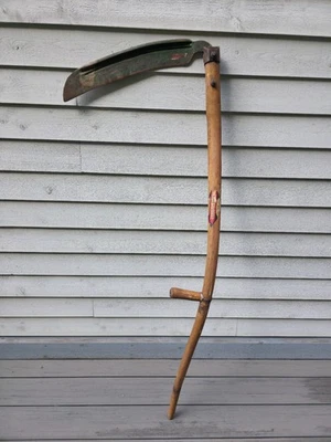 LINDA FOICE DE FENO VINTAGE ANTIGA DE MADEIRA DERBY & BALL 56" de altura 21" lâmina - Imagem 1 de 4