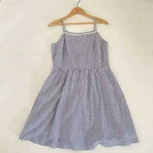 Old Navy Dress Large Blue White Striped Smocked Back Sleeveless Summer NWT NEW - Picture 1 of 12