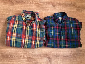 LL Bean USED Scotch Plaid Flannel Button Front Shirt Traditional Fit Men's XL-2 - Picture 1 of 24