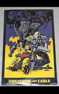 Wolverine & Cable Poster. Marvel, X-Men, X-Force. 1992 Vintage Original NOS - Picture 1 of 6