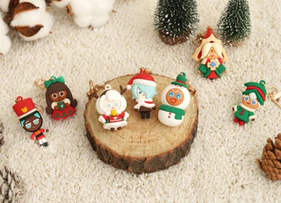 DEVSISTERS Official Cookie Run Christmas Keyring - PURE VANILLA & 3 Types Character Figure