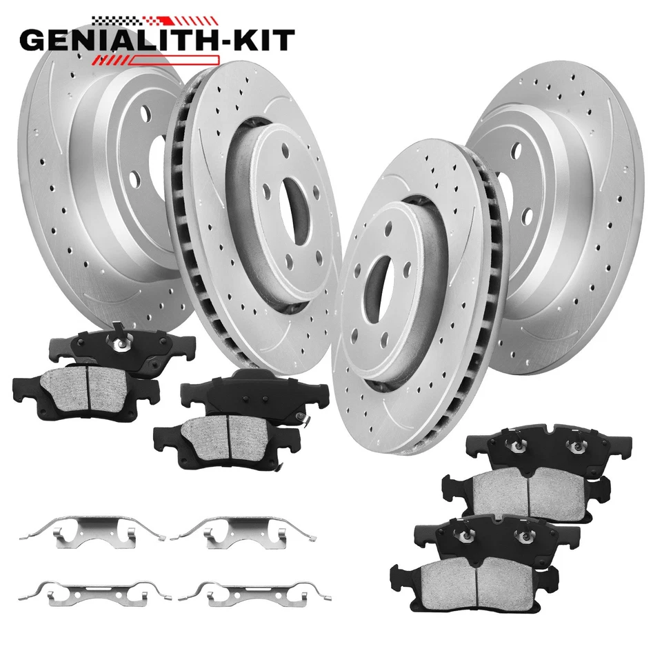 Front Rear Rotors Ceramic Brake Pads for 2011-2020 Grand Cherokee Dodge Durango Foto 1 de 4