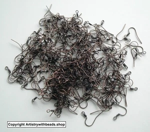 Earring Wires Antique copper plated coil fish hook earrings loop dangle FPH006C - Picture 1 of 5