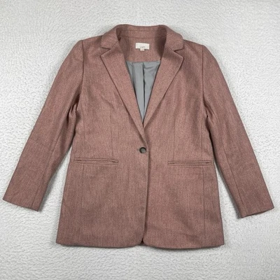 Jaqueta Loft Feminina 12 Blush Espinha de Arenque Blazer Roupa de Trabalho Escritório Viagem Casual - Imagem 1 de 4