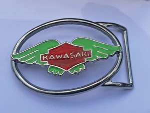 DE COLECCIÓN KAWASAKI AÑOS 70 MOTOCICLETAS PUBLICIDAD CINTURÓN HEBILLA LOGO BICICLETA RETRO - Imagen 1 de 24