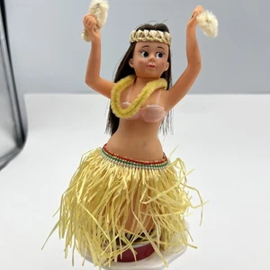 Vintage Hula Girl With Skirt Tin Wind Up Tested & Working Made In Japan - Picture 1 of 8