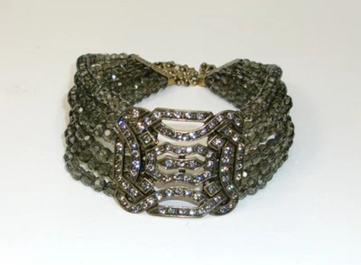 Collar Gargantilla Heidi Daus Gris Ahumado Cuentas Multi-Hebra Cristal Foto 1 de 4