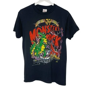 Van Halen Monsters Of Rock Vintage Band Grande Camicia Nera 1988 Tour (veste M) USA - Foto 1 di 6