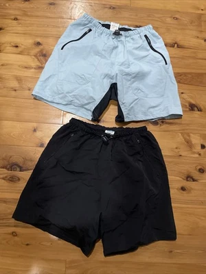 Lote 2 Pares de Pantalones Cortos Acolchados InSport Bicicleta Ciclismo Cintura Ajustable Nylon Para Hombres Pequeños Foto 1 de 4