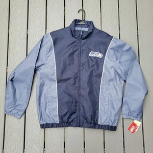 New Men's XL Seattle Seahawks NFL Windbreaker Rain Jacket Full Zip - Picture 1 of 11