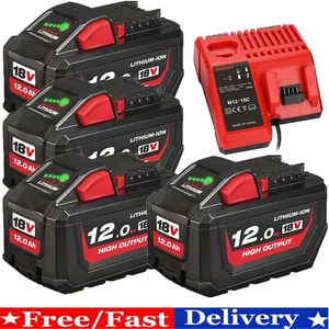 2x Original Akku Für Milwaukee M18 M18B5 18V XC 5.0Ah 12.0Ah Li-Ion 48-11-1860 - Bild 1 von 23