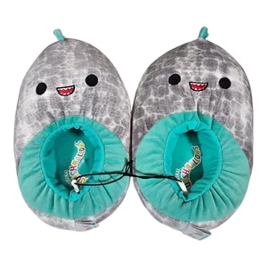 Squishmallows Chuey the Dinosaur Plush Step-In Slippers for Kids, Size 4-5 - Picture 1 of 11
