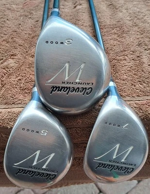 golf clubs Women's Set CLEVELAND W LAUNCHER Woods #3 #5 #7 RIGHT H Graphite  - Image 1 of 4