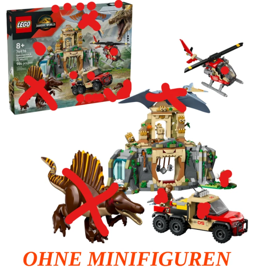 LEGO Jurassic World 76976 Spinosaurier, Quetzalcoatlus Luft Mission OHNE FIGUREN