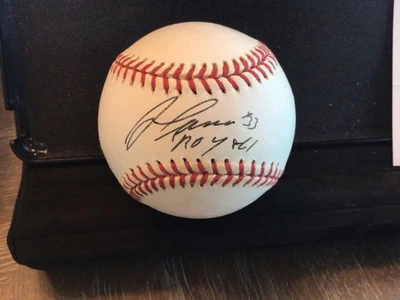 Jose Canseco Oakland A's Signed MLB BASEBALL WITH #33 & ROY 86  AUTO JSA CO - Image 1 of 3