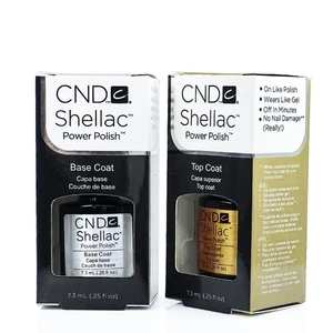 7.3 ml C&N&D Shellac Gel Top Coat und Base Coat 0.25oz Polish Silber+Gold - Bild 1 von 4