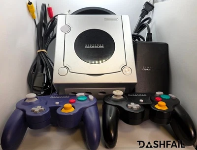 Nintendo GameCube Console DOL-101 Silver Platinum + 2 Controllers & Cables Works - Image 1 of 4