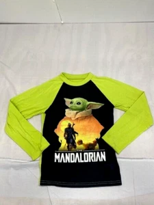 Star Wars The Mandalorian Boys Pajama Shirt Grogu Long Sleeve Size Medium - Picture 1 of 9