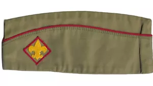 BSA VINTAGE 1970'S BOY SCOUT GARRISON HAT CAP WITH DIAMOND PATCH SIZE MED #KGA-2 - Picture 1 of 2