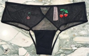 NUEVO Victoria Secret Muy Sexy Cerezo Bordado Malla Espalda Abierta Descarado Negro XXL - Imagen 1 de 6