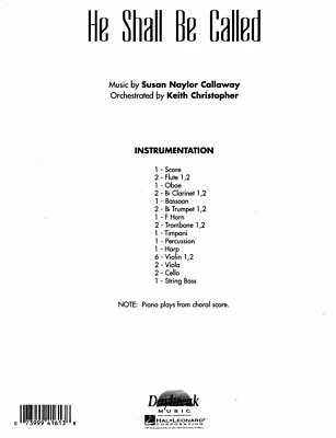 He Shall Be Called - Score & Parts for full orchestra - Image 1 of 4