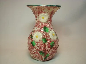Mid Century Vase italienische Kunstkeramik handverziert mit aufgesetzten Blumen - Bild 1 von 7