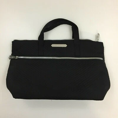 Black AIMEE KESTENBERG Silver Logo Hardware Quilted Nylon Zip Medium Bag Purse - Imagem 1 de 4