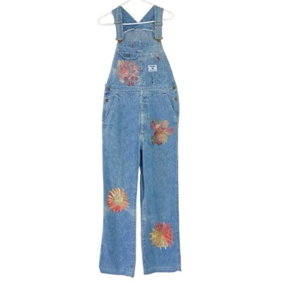 Mono Wrangler vintage años 90 para mujer talla 8 mediano floral pintado a mano hecho a mano Foto 1 de 4