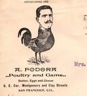 POULTRY & GAME A Fodera Butter Eggs Cheese San Francisco CA 1900 Cover Z92