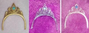 FROZEN Queen ELSA 11" 16" DOLL CROWN TIARA Gold Clear Ice Blue 1/6 or 1/4 OOAK - Picture 1 of 12