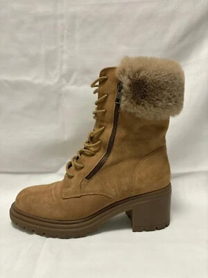 GEOX Damiana Stivaletto Tronchetto Donna Toffee Beige con pelo in alto numero 37 - Immagine 1 di 4