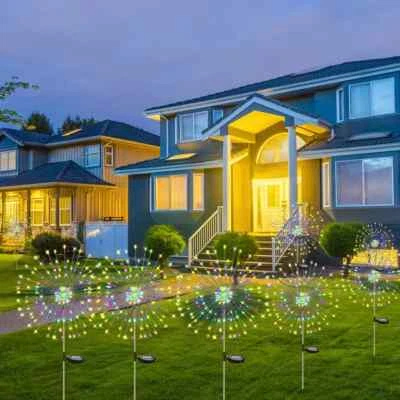 2/4 Pack Solar Firefly Lights 64 LED Solar Garden Lights for Outside Waterproof. - Image 1 of 4