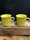 Fiesta Fiestaware Juniper Ring Handled Coffee Mugs Yellow set of (2)