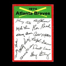 Braves Team Autos 1974 Topps Atlanta Braves #NNO Nice! 1