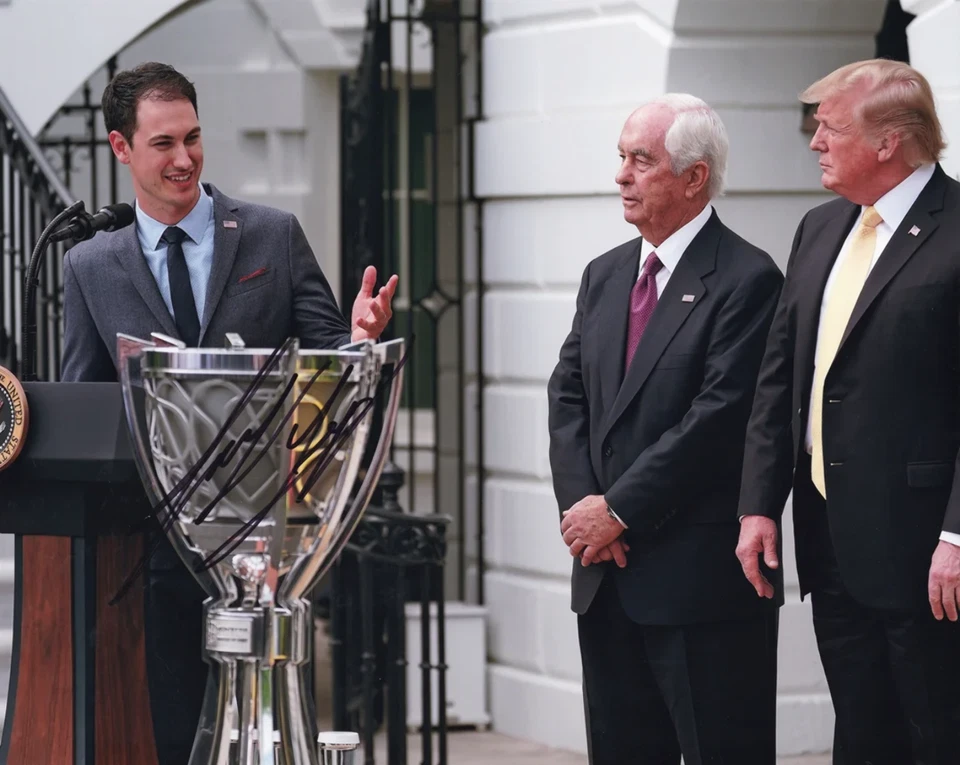 Autografiado 2018 Joey Logano #22 Pennzoil Racing The White House President Trump Foto 1 de 1