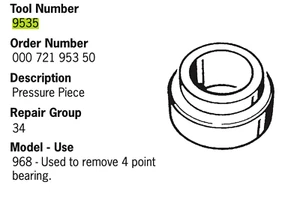 968 porsche tool Factory 9535 pressure piece to remove 4 point bearing - Picture 1 of 7