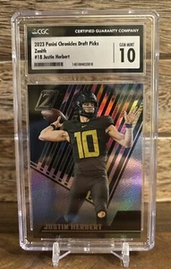 2023 Panini Chronicles Draft Picks - Zenith #18 Justin Herbert CGC10 Gem Mint - Picture 1 of 2