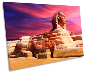 Sphinx Pyramid Egypt Sunset SINGLE CANVAS WALL ART Box Framed - Picture 1 of 1