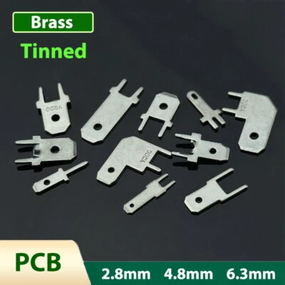 PCB 端子压接连接器公铲连接器镀锡黄铜 2.8/4.8/6.3 毫米 — 第 1/4 张图片