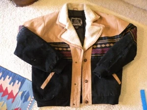 Leather Jacket Aztec Western Santa Fe Jacket Size M Casual Outfitters - Picture 1 of 4